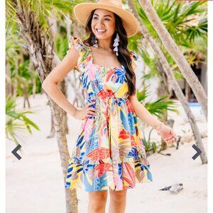 Shop The Mint Dress Yellow Floral, Large